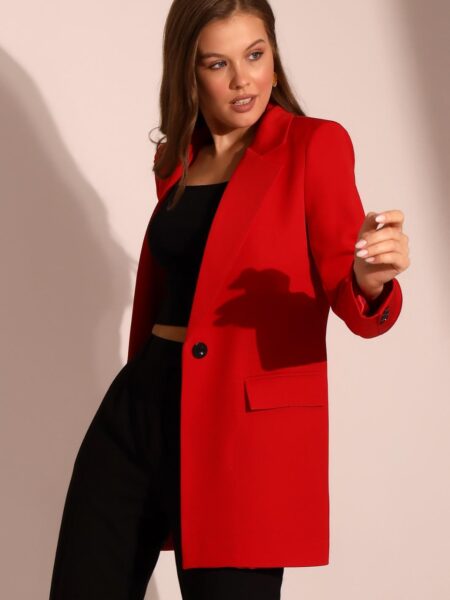 Dabıl Kumaş Kırmızı Kadın Ceket